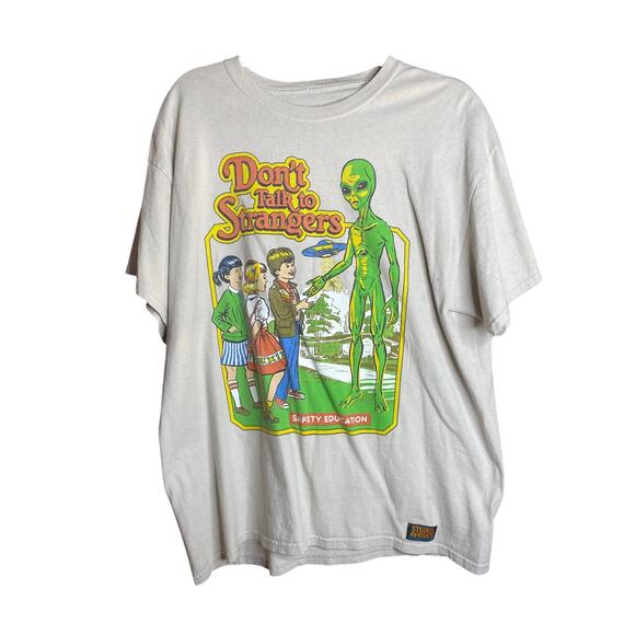 Steven Rhodes White Men's Don't Talk to Strangers Alien XL Tshirt - Picture 1 of 6